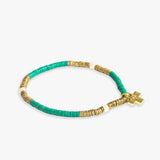 Rory Solid Color w/ Gold & Pearls Small Sequin Stretch Bracelet