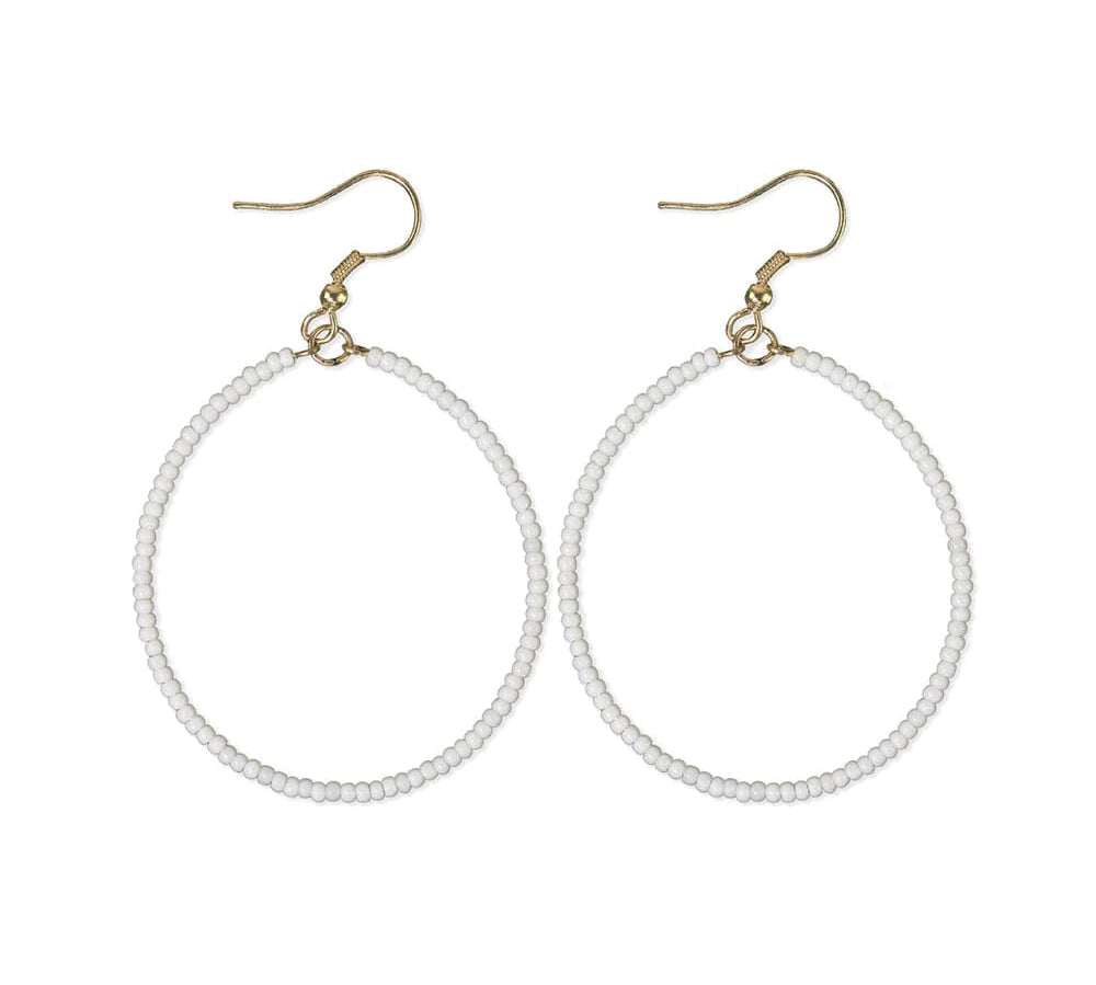 Ruby Solid Beaded Hoop Earrings