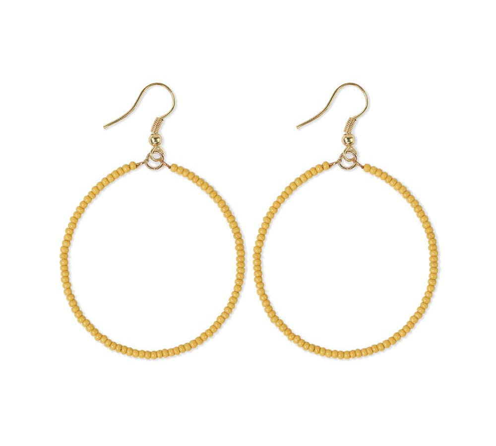 Ruby Solid Beaded Hoop Earrings