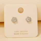 Intricate Cz Flower Stud Earring