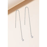Rhinestone Gem Threader Chain Earring