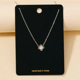 Cz Cluster Clover Pendant Necklace