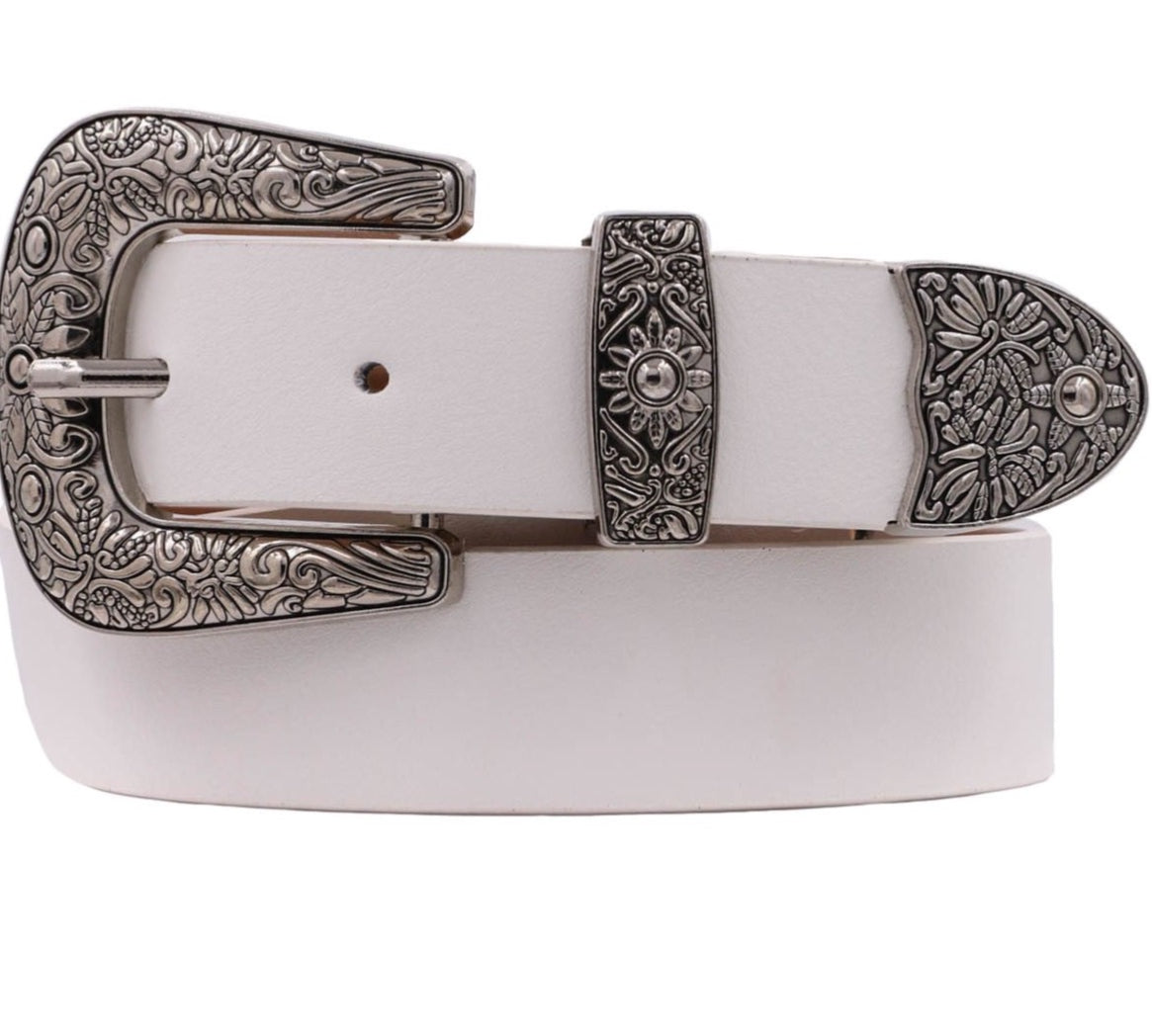 Sun Flora Leather Western Belt