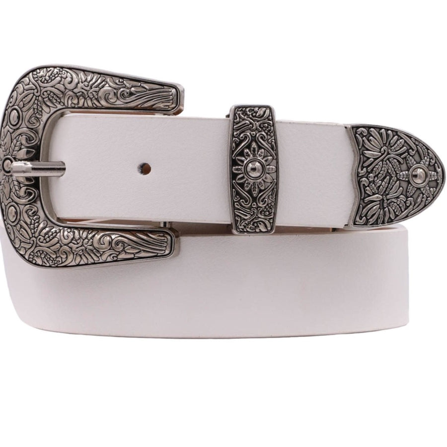 Sun Flora Leather Western Belt