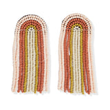 Skylar Rainbow Stripe Beaded Fringe Earrings