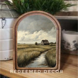 Arch Top Stormy Cottage Sign 8.25x11"