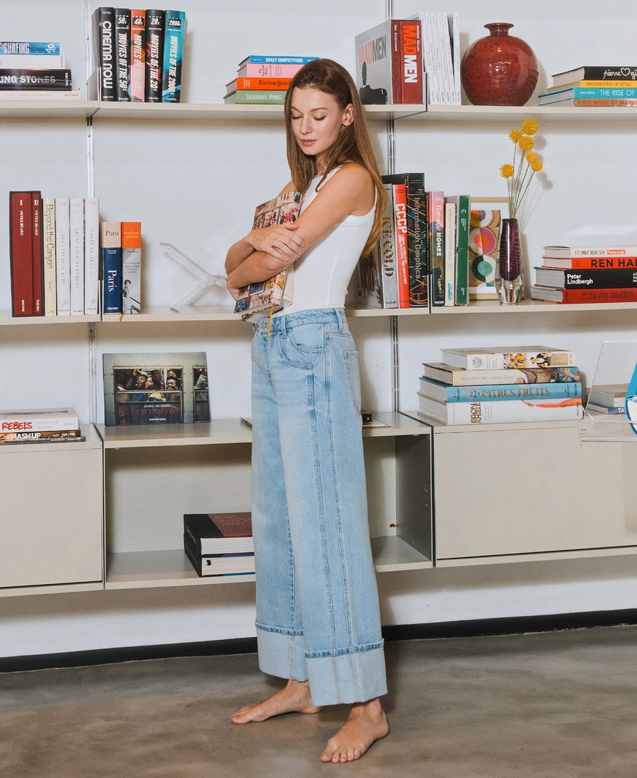 Stream Baggy Cuffed Vervet Jeans