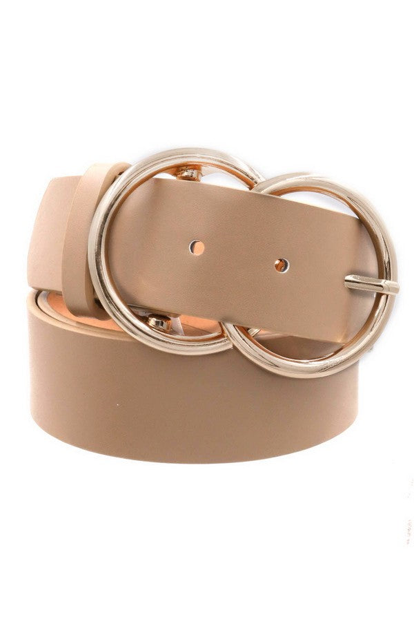 Plus Faux Leather Double Buckle Belt