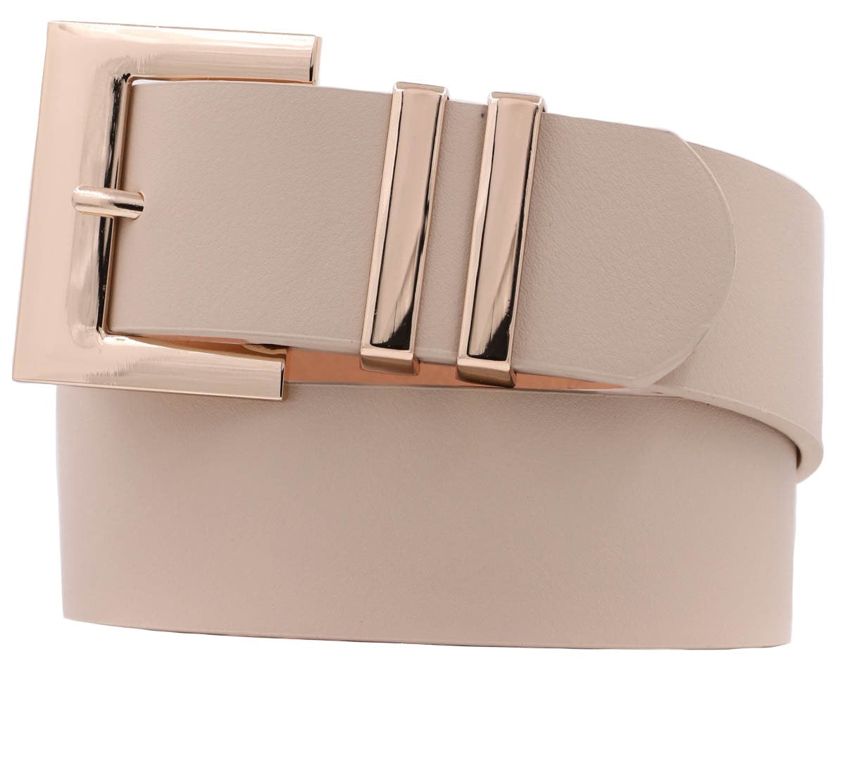 Metal Square Leather Buckle Belt