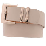 Metal Square Leather Buckle Belt