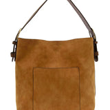 Hobo Handle Faux Suede Handbag