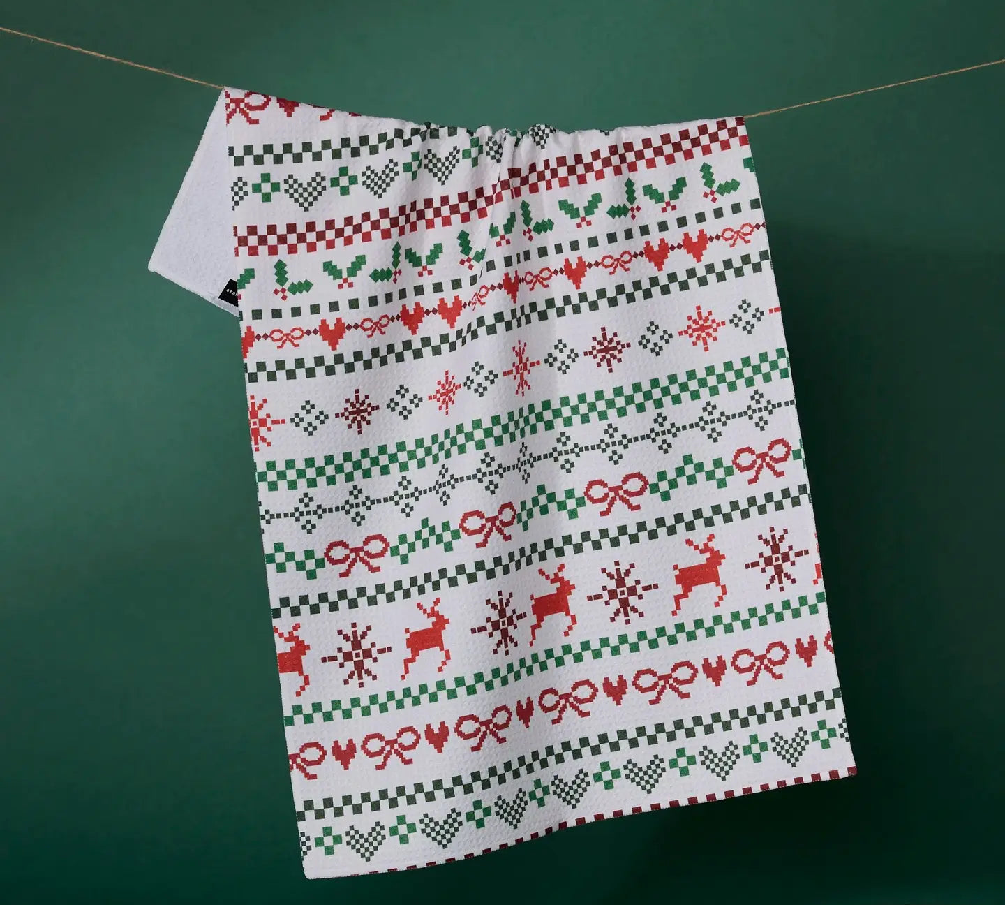 Christmas Geometry Tea Towel 18x30