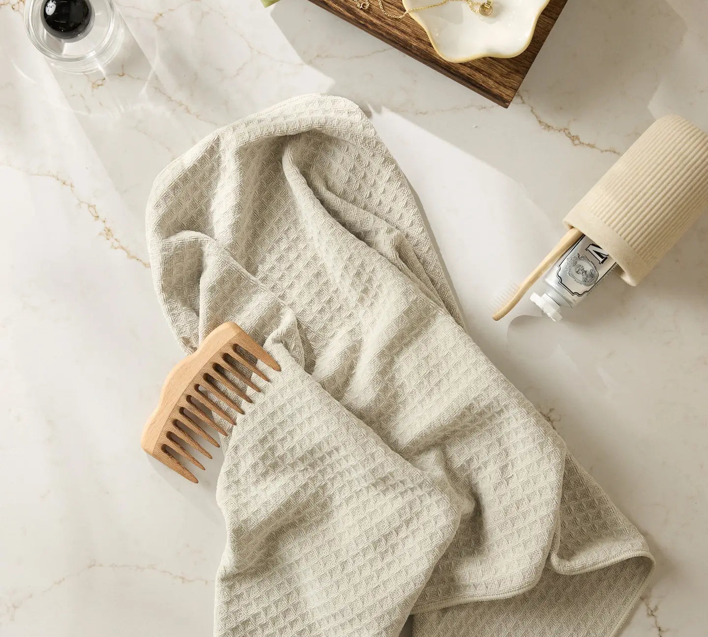 Geometry Waffle Hand Towel