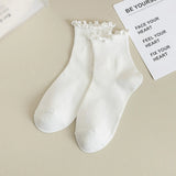 Solid Color Ruffle Ankle Socks