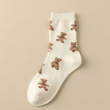 Simple Brown Bear Pattern Sock