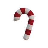 Sherpa Red & White Candy Cane Pillow 22”