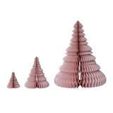 Pink Paper Honeycomb Trees w/ Glitter Edge Set of 3