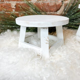 White Wood Distressed Stool Risers