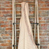 Putty Cotton Waffle Weave Throw w/ Fringe 60x50