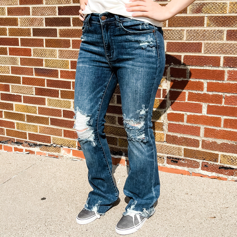 Brianna Midrise Distressed Bootcut Judy Blues
