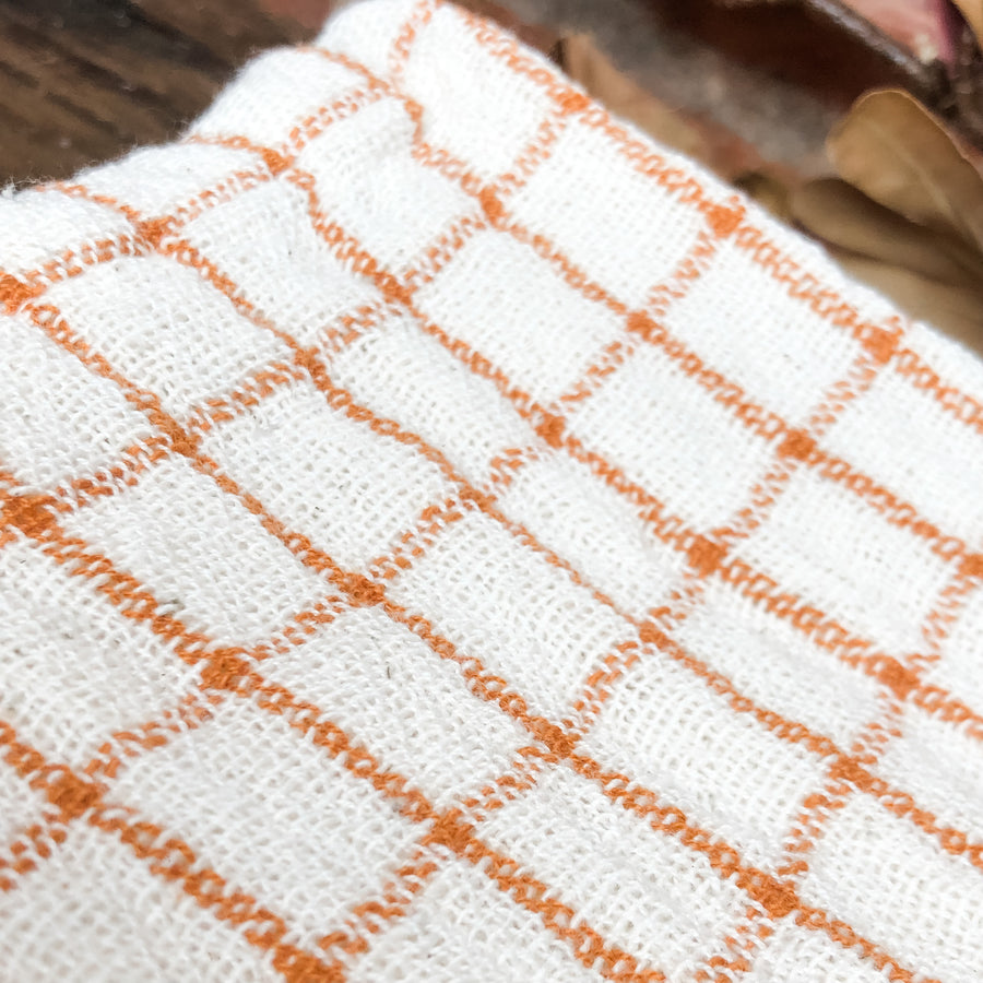 Natural & Rust Cotton Tea Towel 28”x18”
