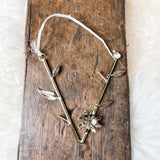 Metal Letter Orn w/ Flowers & Leaves 5.5”