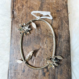 Metal Letter Orn w/ Flowers & Leaves 5.5”