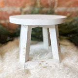 White Wood Distressed Stool Risers