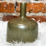 Brown Reactive Glaze Stoneware Vase w/ Skinny Neck