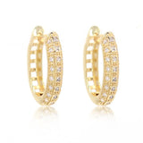 Triple Cz Hoop Earrings