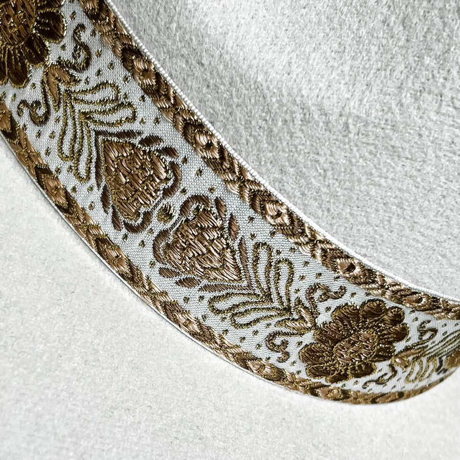 Embroidered Strap Wide Brim Hat
