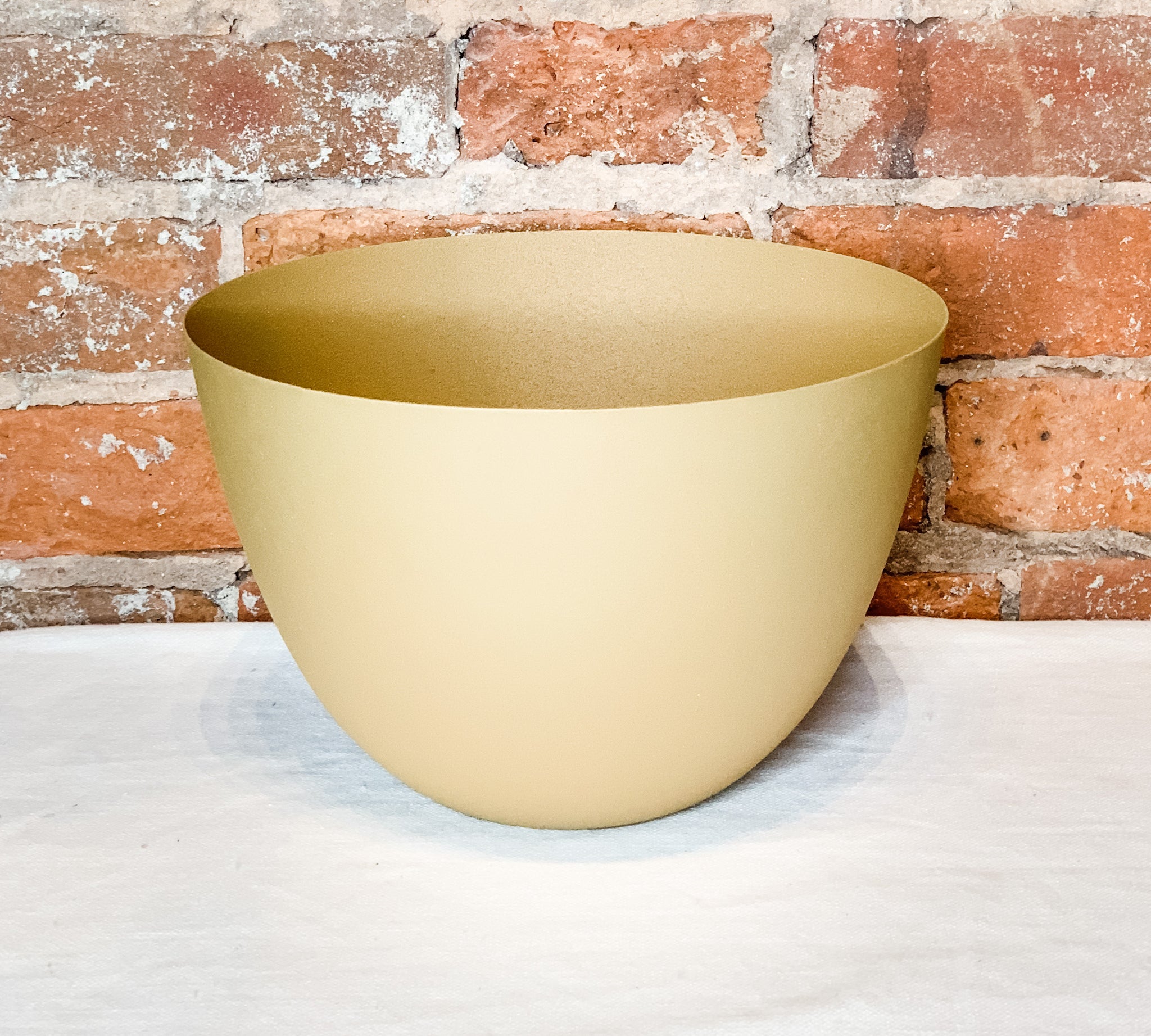 Matte Mustard Metal Textured Bowl
