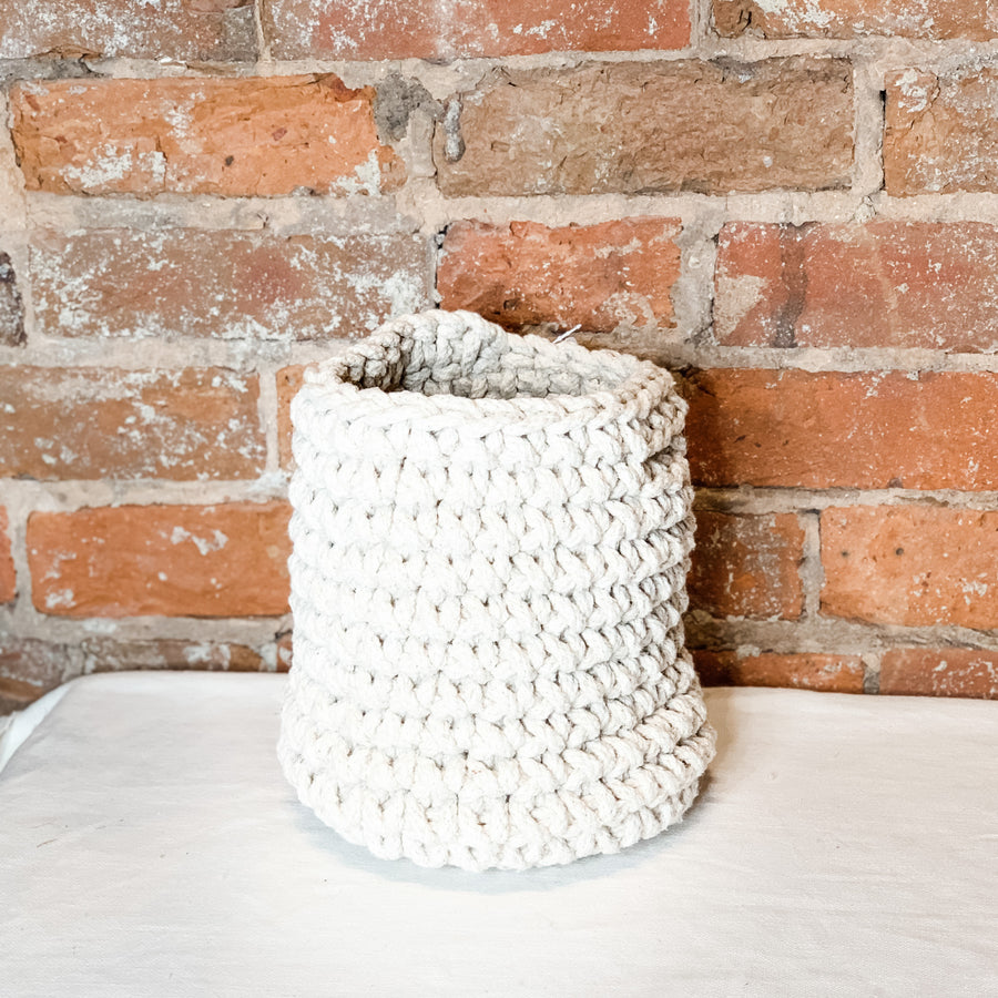 Cream Woven Rope Basket