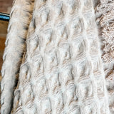 Putty Cotton Waffle Weave Throw w/ Fringe 60x50