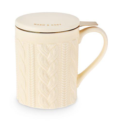 Annette Knit Ceramic Tea Mug & Infuser - MarketPlaceManning