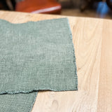 Green Linen Blend Table Runner w/ Fray Edges 108x14