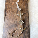 Metal Letter Orn w/ Flowers & Leaves 5.5”
