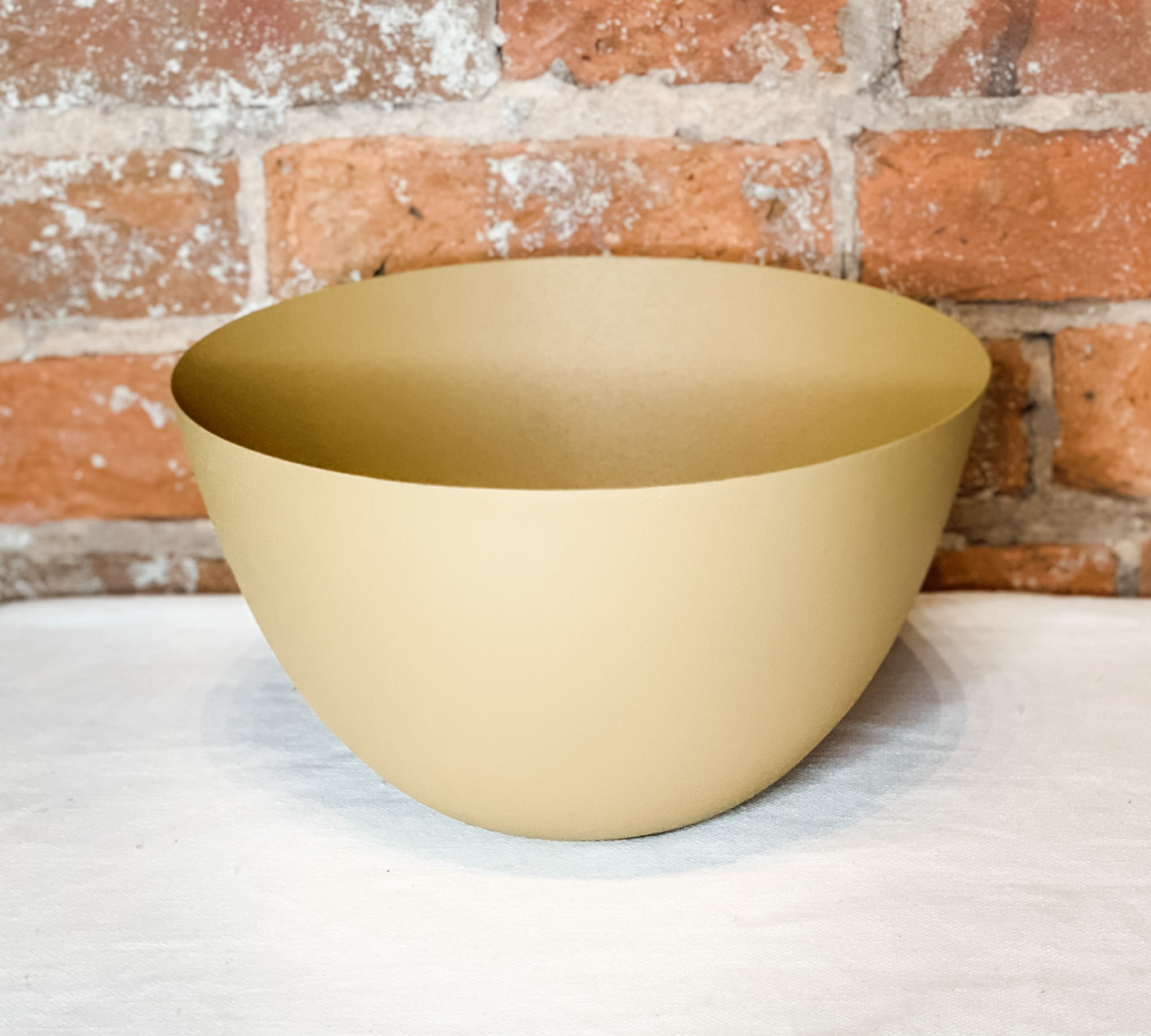Matte Mustard Metal Textured Bowl