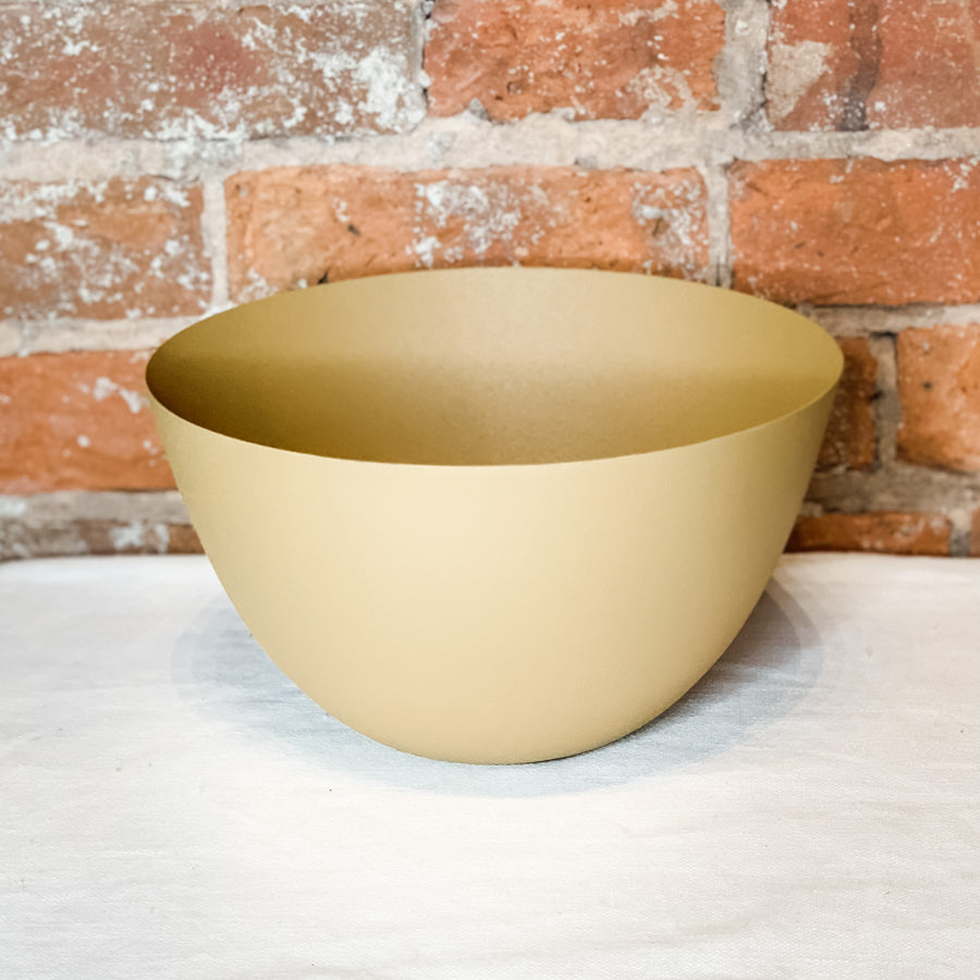 Matte Mustard Metal Textured Bowl