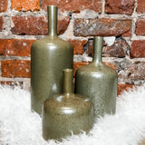 Brown Reactive Glaze Stoneware Vase w/ Skinny Neck