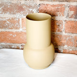 Matte Mustard Metal Bubble Bottom Vase