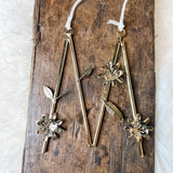 Metal Letter Orn w/ Flowers & Leaves 5.5”