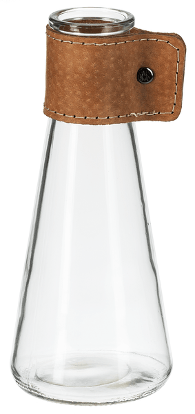 Beaker Shaped Vase with Leather Collar - MarketPlaceManning