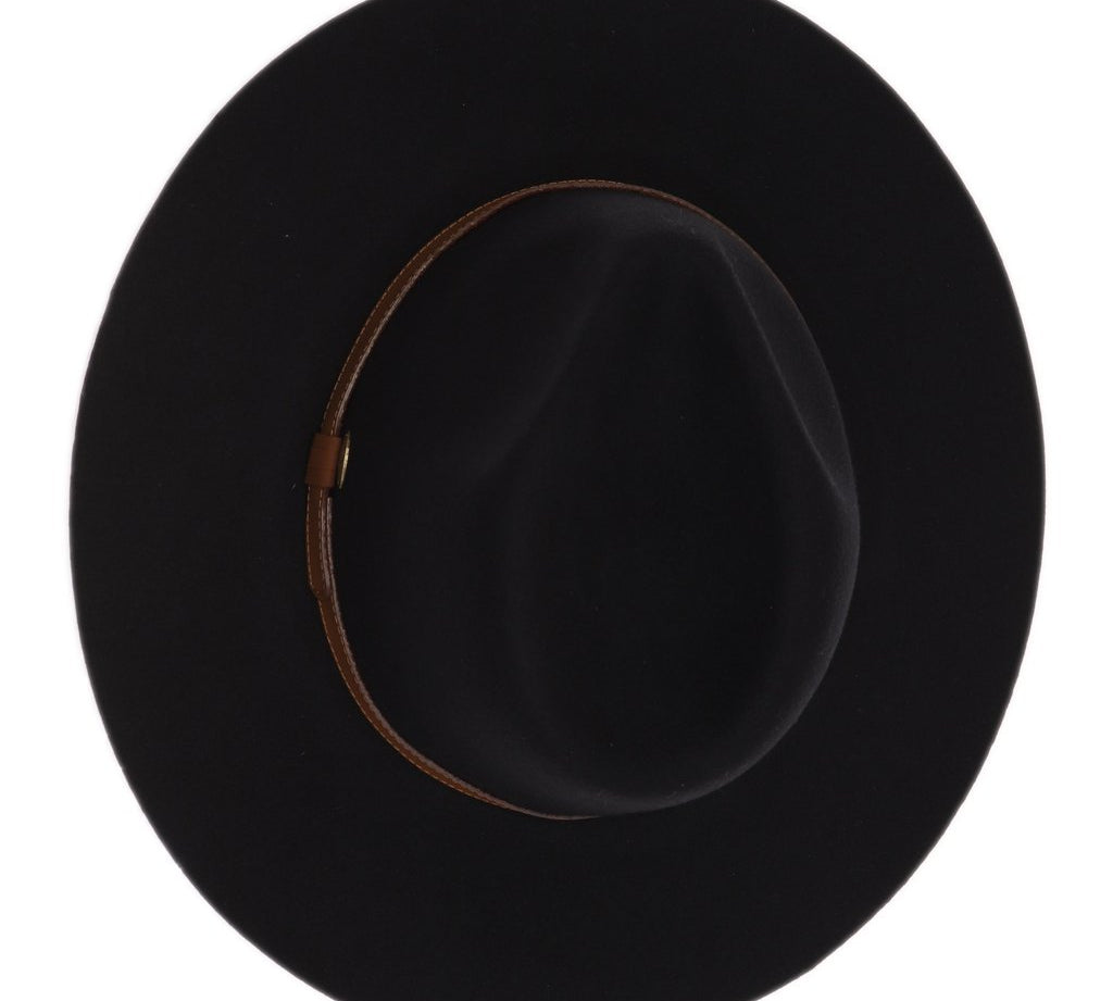 CC Strap Trim Wool Felt Panama Hat