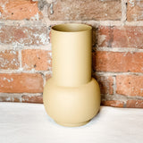 Matte Mustard Metal Bubble Bottom Vase