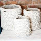 Cream Woven Rope Basket