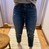 Candy Distressed Cuffed Vervet Mom Jeans