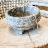 Paper Mache Footed Bowl 6x4