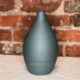 Matte Gray Long Neck Metal Vase