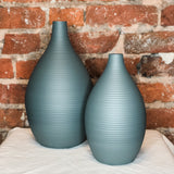 Matte Gray Long Neck Metal Vase